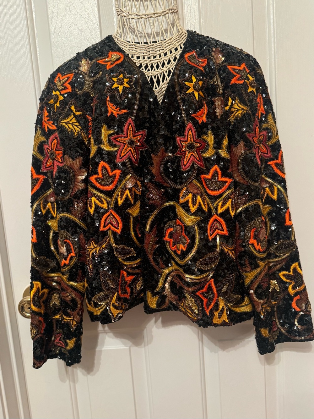 Vintage silk blazer Malabar Taj Mahal
Bombay/ 1960s / beaded/ embroidery / M/L